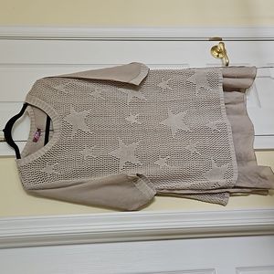 Selfie couture short sleeve khaki top